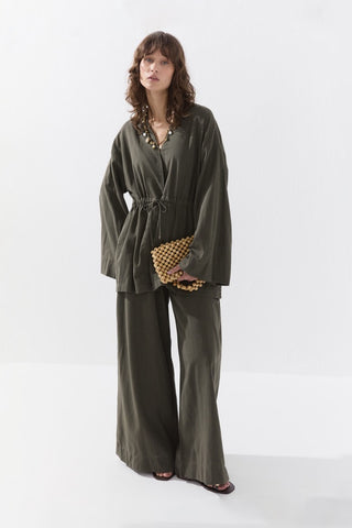 Ensemble à lacets kaki