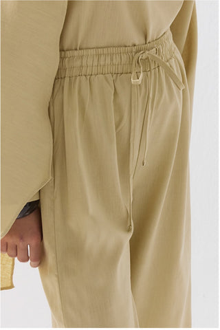 Sandbeige Leinenhose 