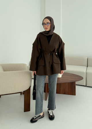 Blazer en lin - Chocolat