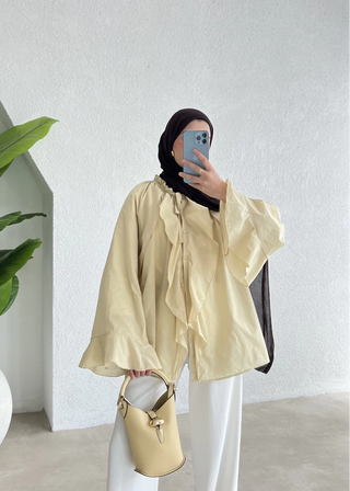 Rüschenhemd - Buttergelb