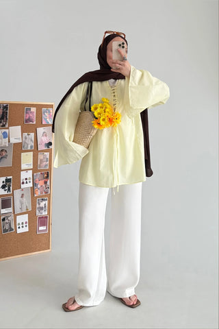 Chemise à lacets - Jaune