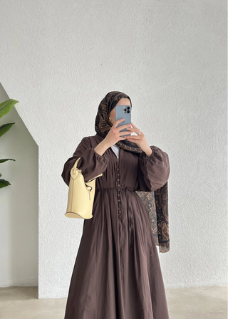 Robe boutonnée - Chocolat